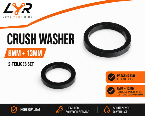 Crush washer set 8mm - set, 13mm